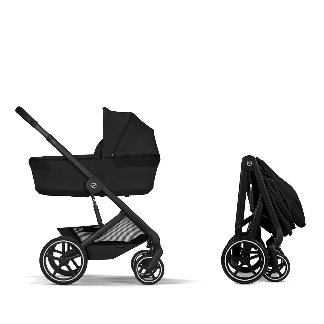 Carrinho de Bebé Cybex Balios S Lux Black com Alcofa Dobrável - Cybex - 4063846591619