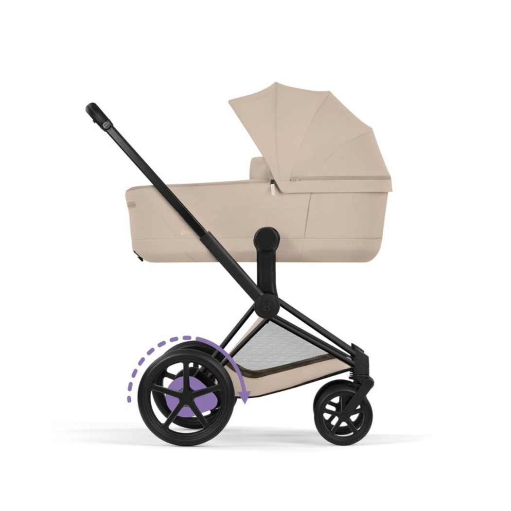 Carrinho de Bebé Cybex e-Priam Comfort Matt Black com Alcofa Dobrável - Cybex - 4063846549559