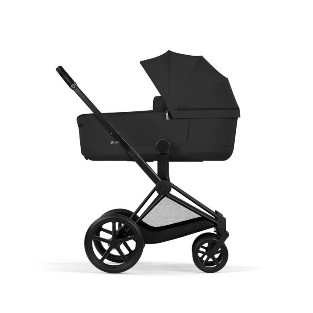 Carrinho de Bebé Cybex Priam Comfort Matt Black com Alcofa Dobrável - Cybex - 4063846549238