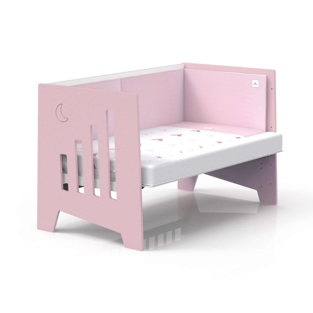Berço Alondra Omni XL Pink 6 em 1 com Kit Co-Sleeping e Têxteis - Alondra - OMNIXL-K12-M7742-TX148