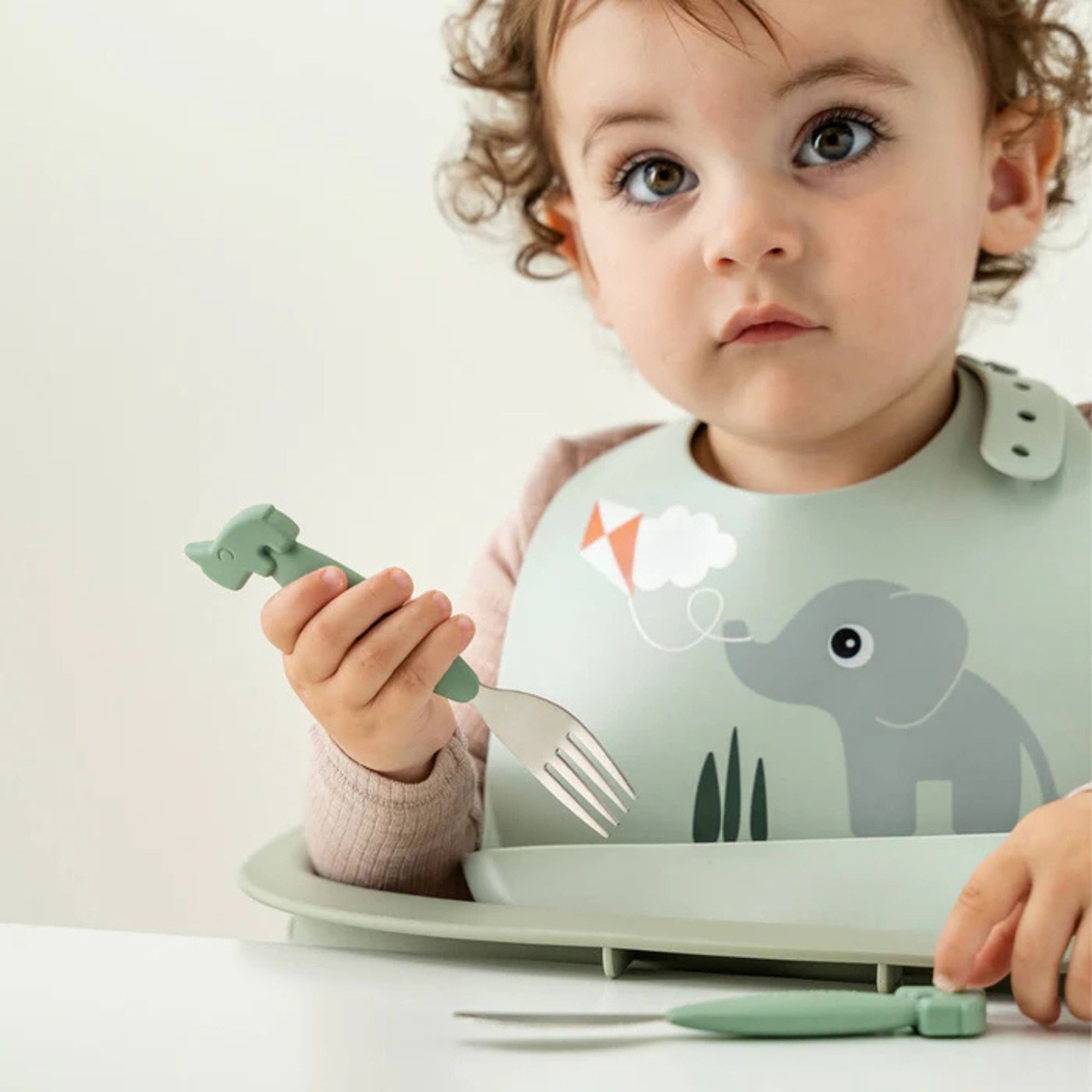 Babete em Silicone Done by Deer Playground Green - Done By Deer - 5712643062820