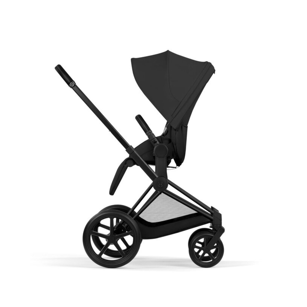 Carrinho de Bebé Cybex Priam Comfort Matt Black com Alcofa Dobrável - Cybex - 4063846549238