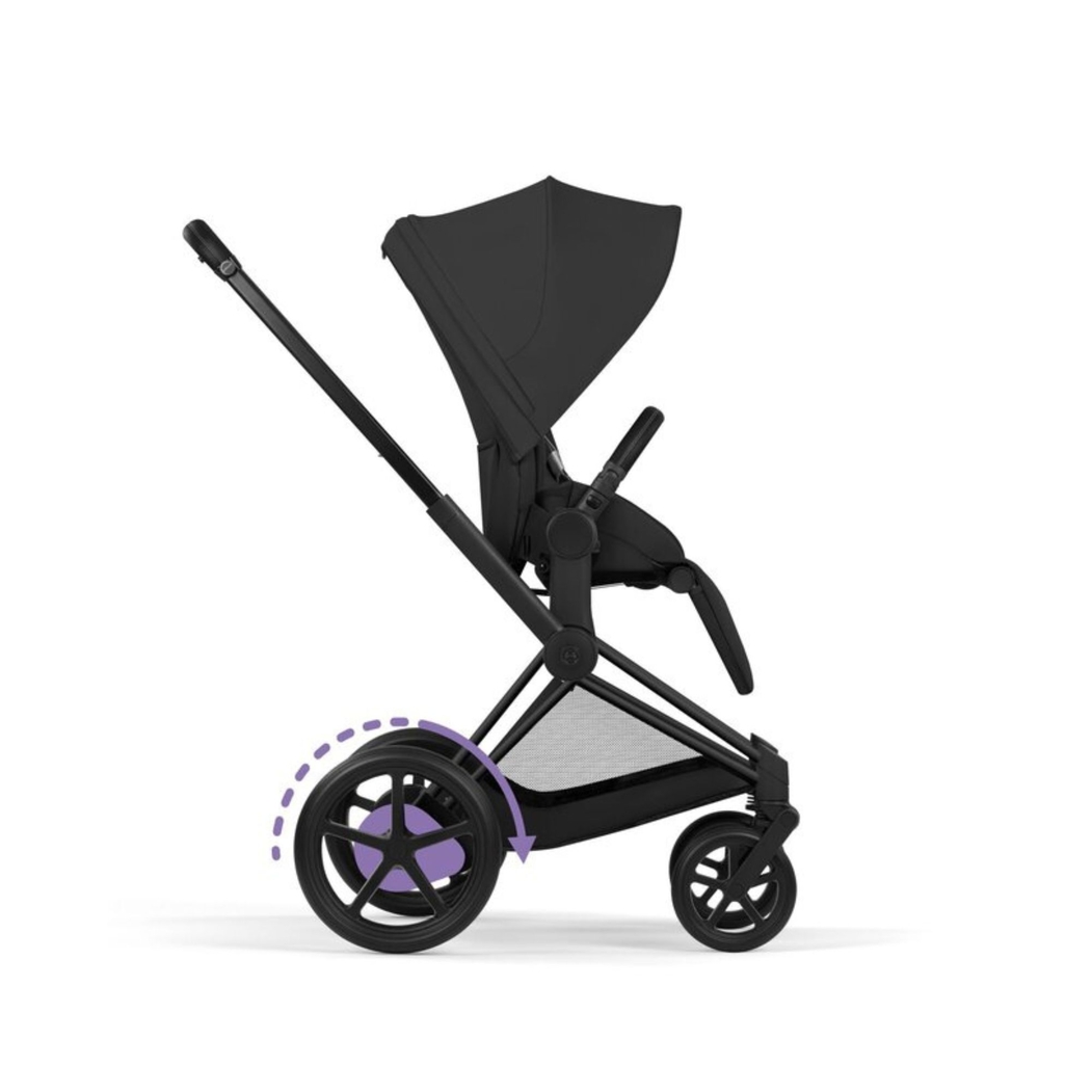 Carrinho de Bebé Cybex e-Priam Comfort Matt Black com Alcofa Dobrável - Cybex - 4063846549481