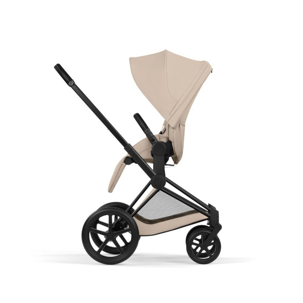Carrinho de Bebé Cybex Priam Comfort Matt Black com Alcofa Dobrável - Cybex - 4063846549290