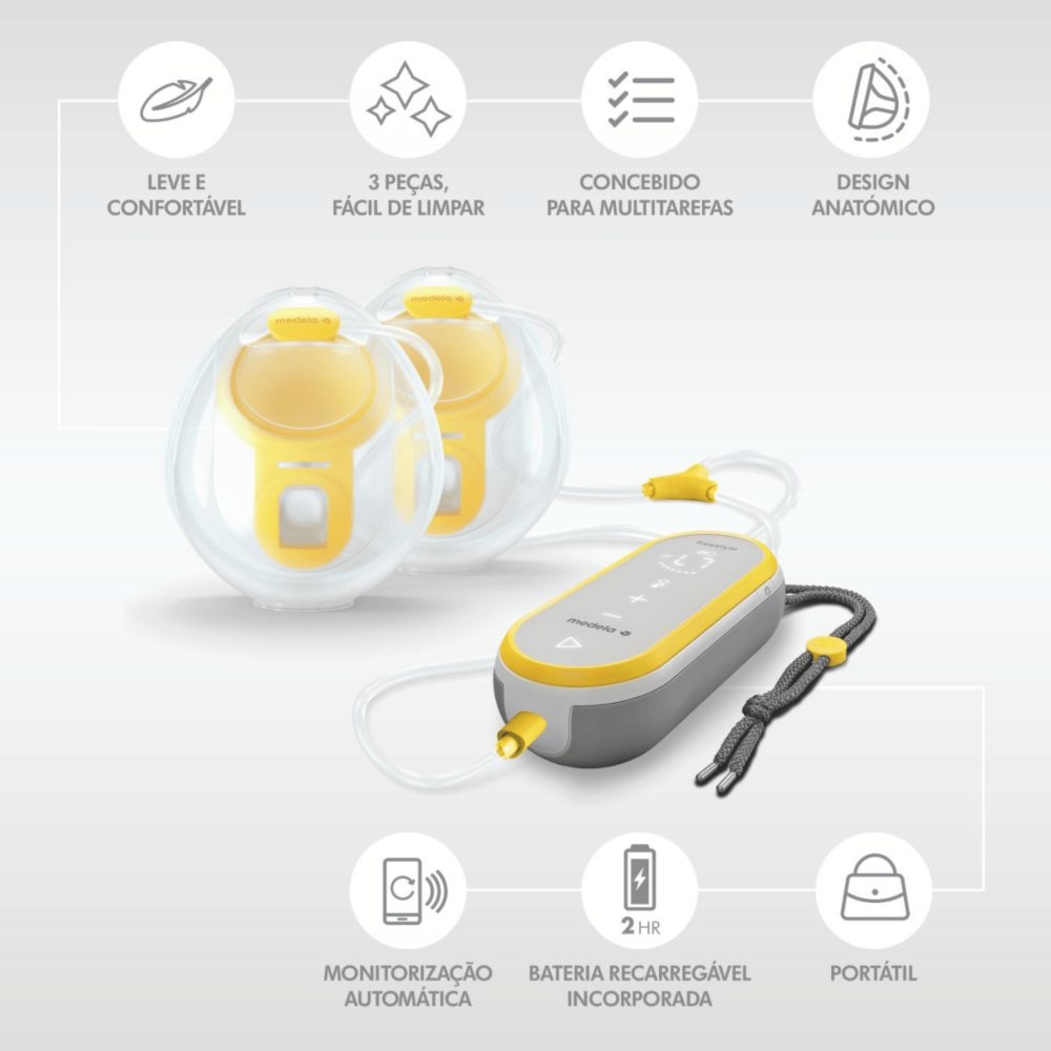 Extrator Elétrico Duplo Medela Freestyle Hands-Free - Medela - 7612367082525