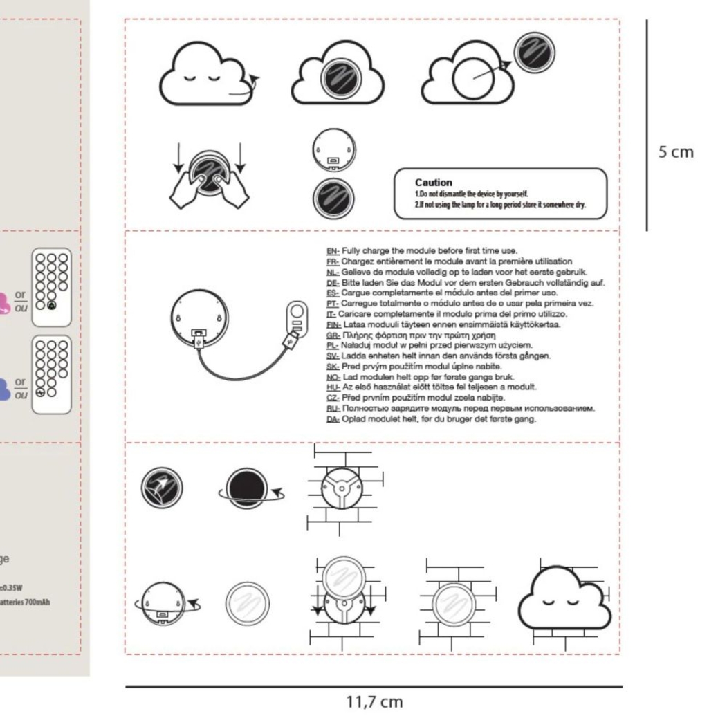 Luz de Presença Nattou Nuvem - Nattou - 5414673874212