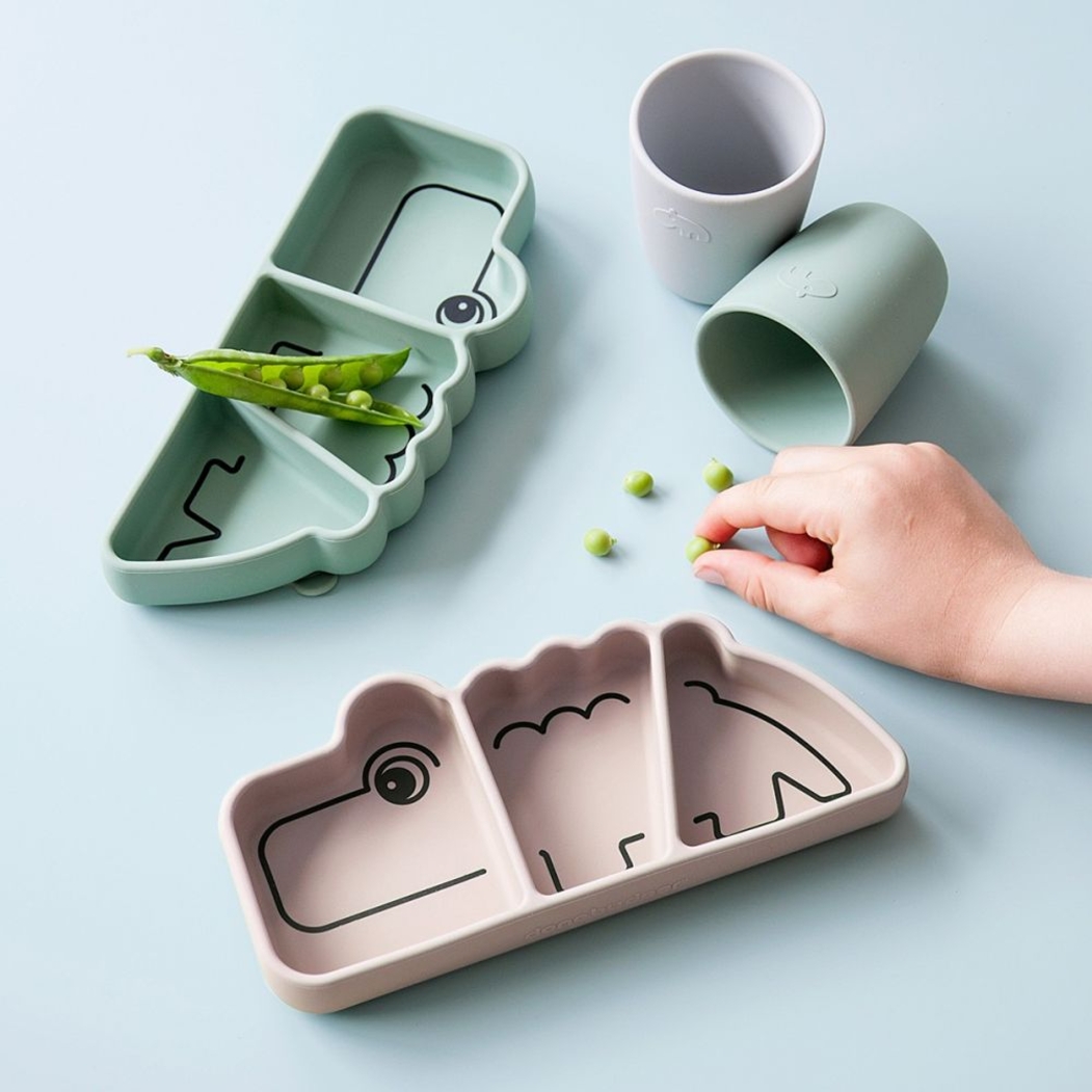 Prato com Divisoras em Silicone Stick/Stay Done by Deer Croco - Done By Deer - 5712643042600