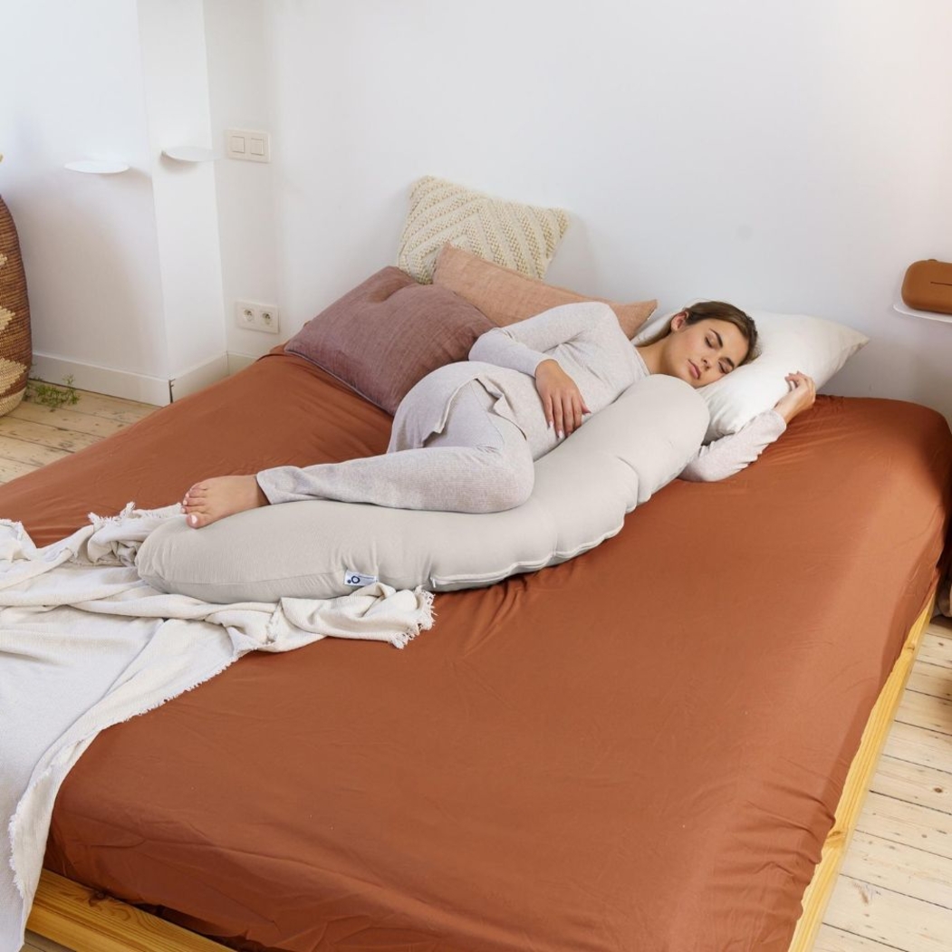 Almofada de Gravidez e Amamentação Doomoo Buddy Tetra Jersey Sand - Doomoo - 5400653008678