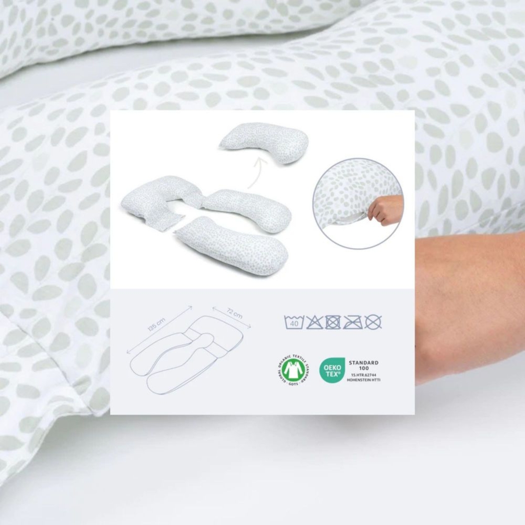 Almofada de Amamentação Doomoo Maxxy XXL Folhas Verde Água - Doomoo - 5400653010343