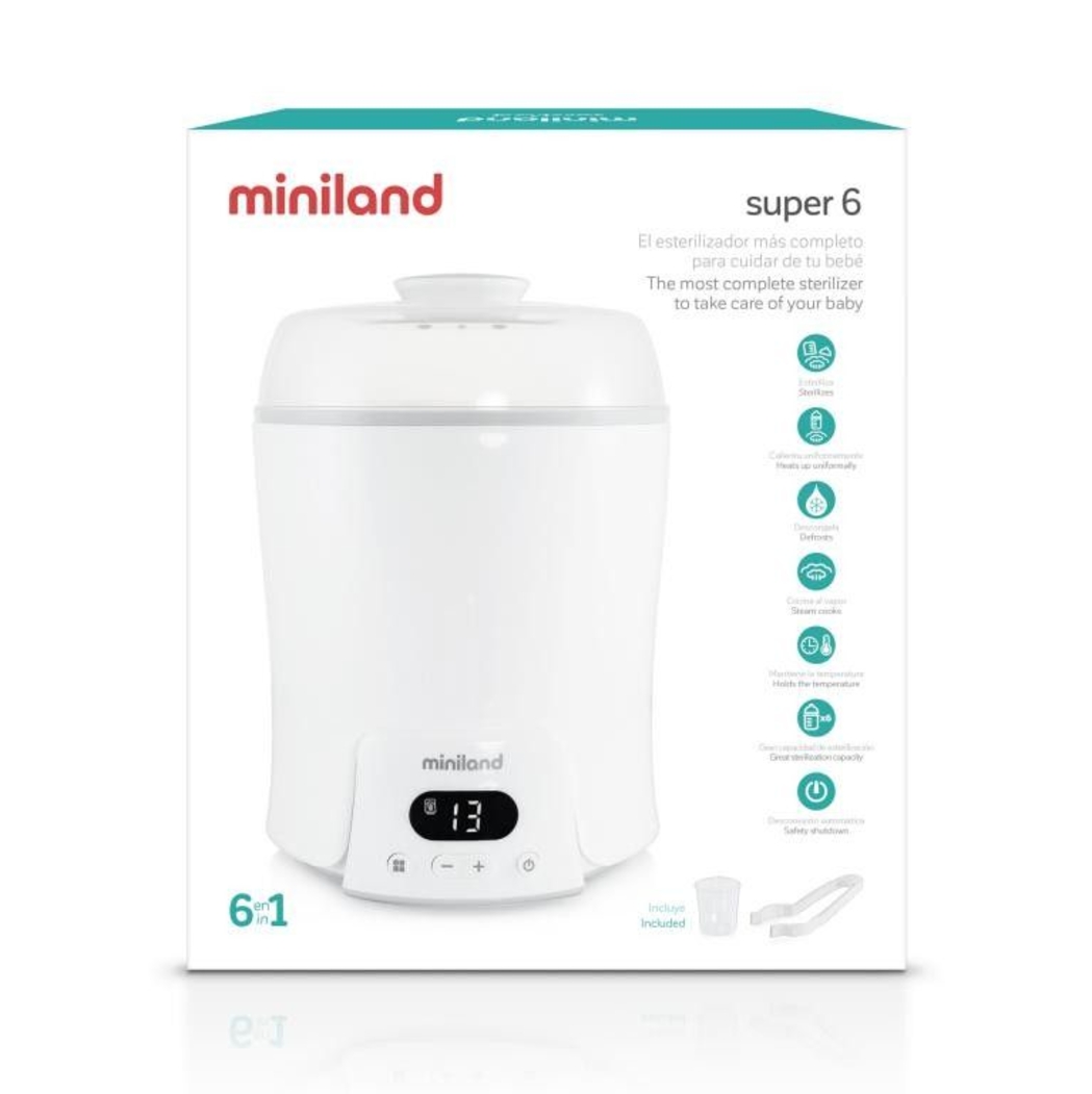 Aquecedor de Biberões e Esterilizador Miniland Super 6 - Miniland - 8413082892333