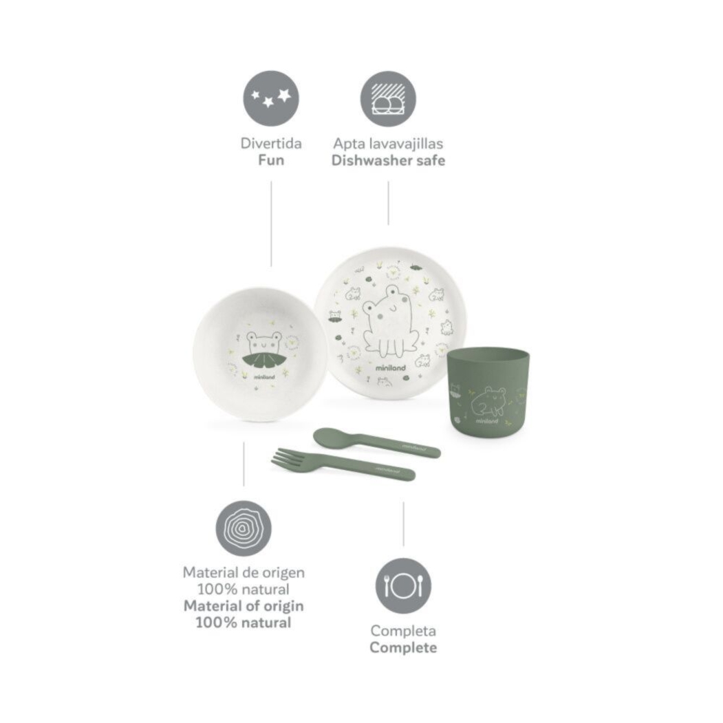 Conjunto Refeições Miniland Naturmeal Miniland Frog - Miniland - 8413082894559