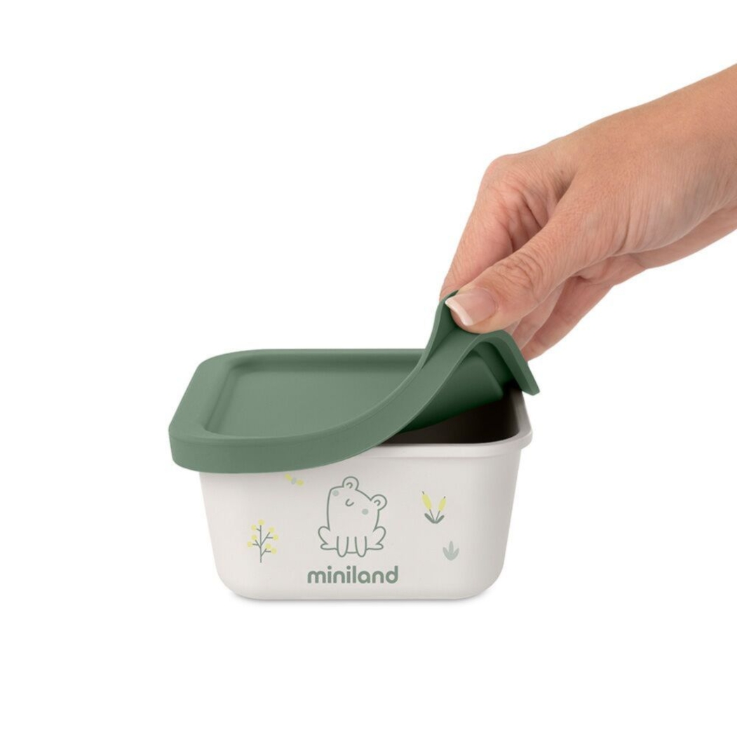 Conjunto 2 Recipientes Miniland NaturSet Frog - Miniland - 8413082894573