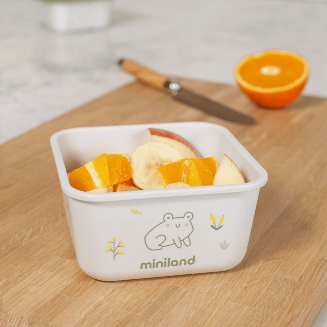 Conjunto 2 Recipientes Miniland NaturSet Frog - Miniland - 8413082894573