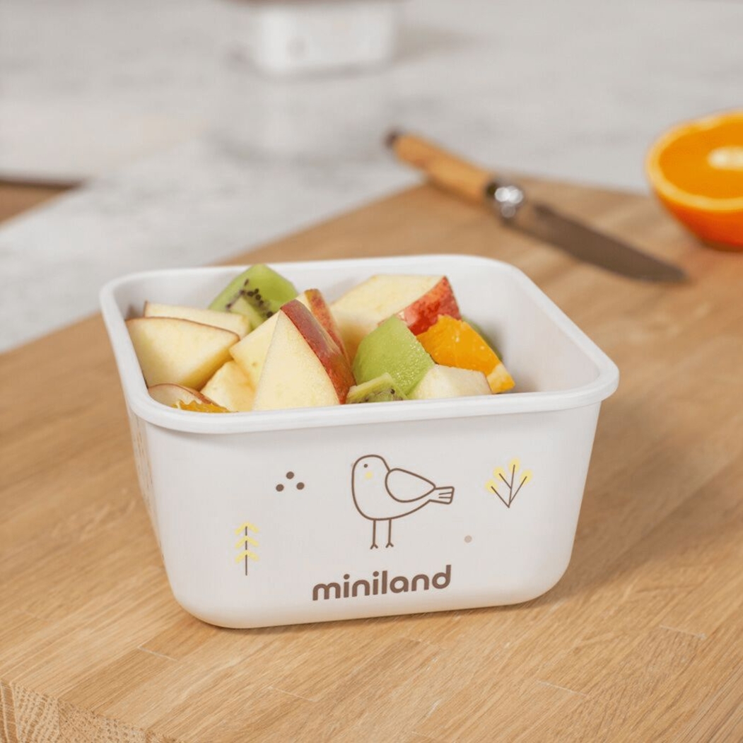 Conjunto 2 Recipientes Miniland NaturSet Chick - Miniland - 8413082894580