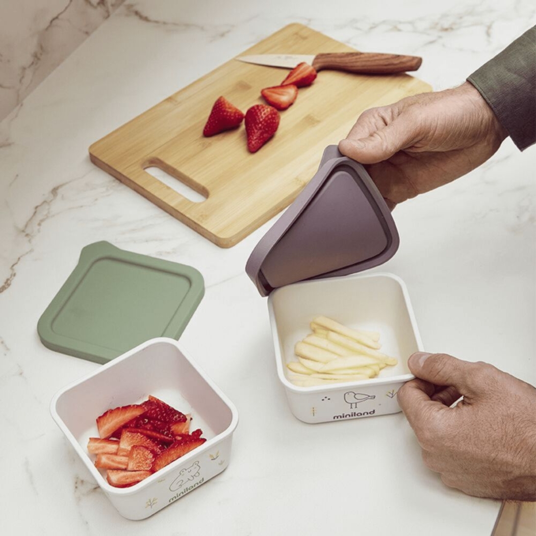 Conjunto 2 Recipientes Miniland NaturSet Chick - Miniland - 8413082894580