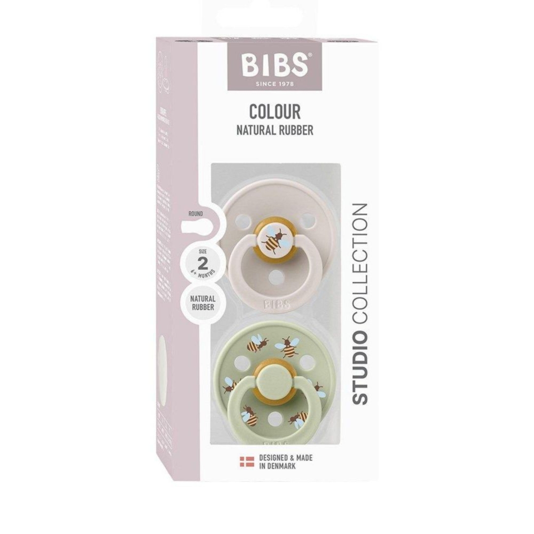 2 chupetas Bibs Colour Bumblebee Mushroom Mix 0-6m - Bibs - 5713795270576