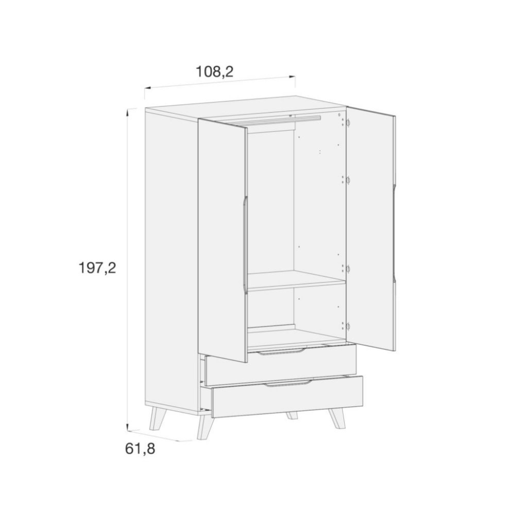 Armário Infantil Alondra Style Pés White - Alondra - 8431904448391