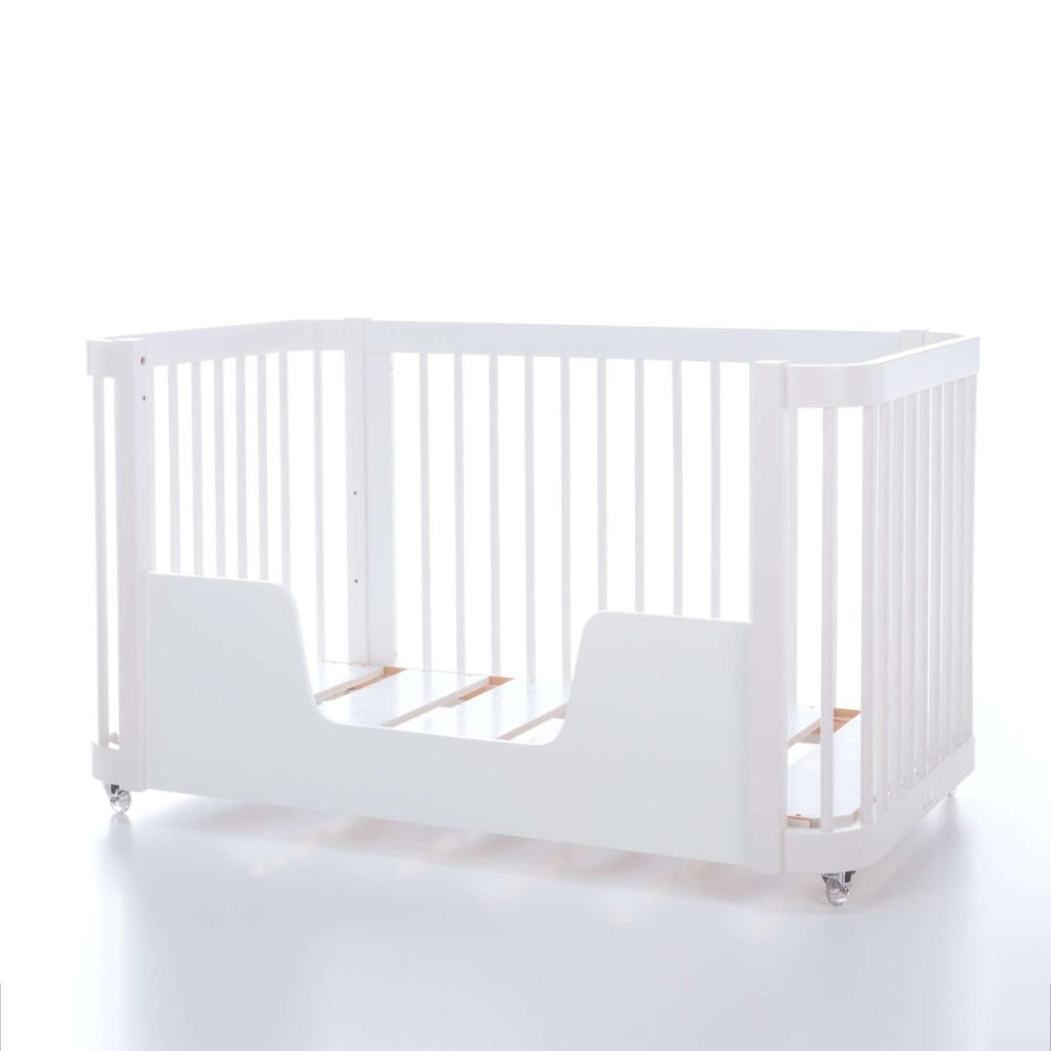 Berço Alondra Crea Due White 3 em 1 com Kit Co-Sleeping e Têxteis - Alondra - CREA2-K33-M1100-TX148