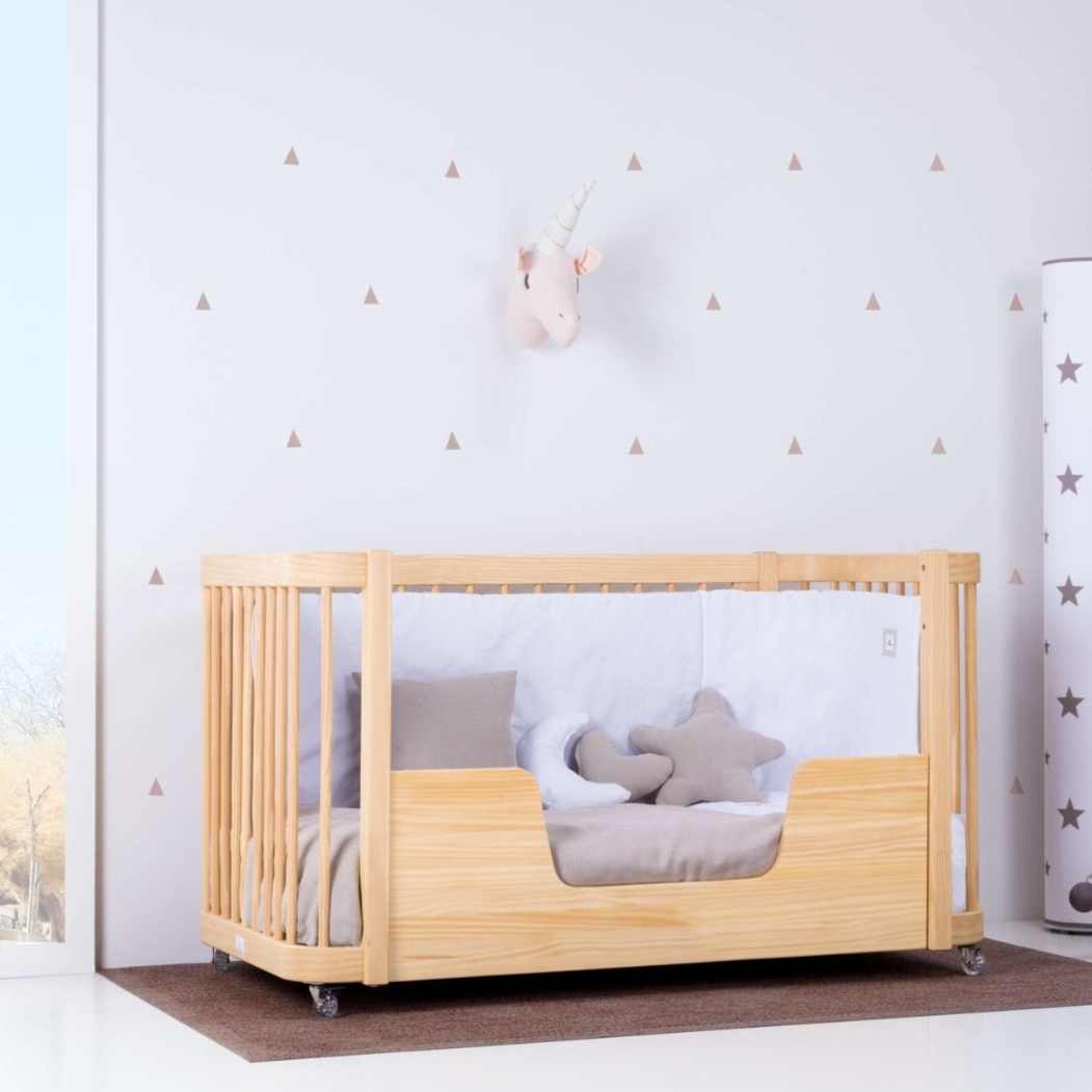 Berço Alondra Crea Due Nomad 3 em 1 com Kit Co-Sleeping e Têxteis - Alondra - CREA2-K33-M5000-TX055