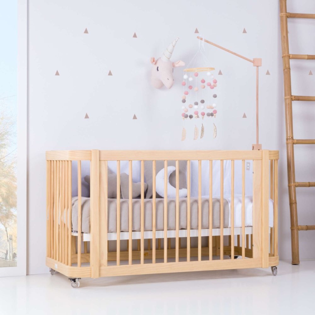 Berço Alondra Crea Due Nomad 3 em 1 com Colchão, Kit Co-Sleeping e Têxteis - Alondra - CREA2-K36-M5000-TX178