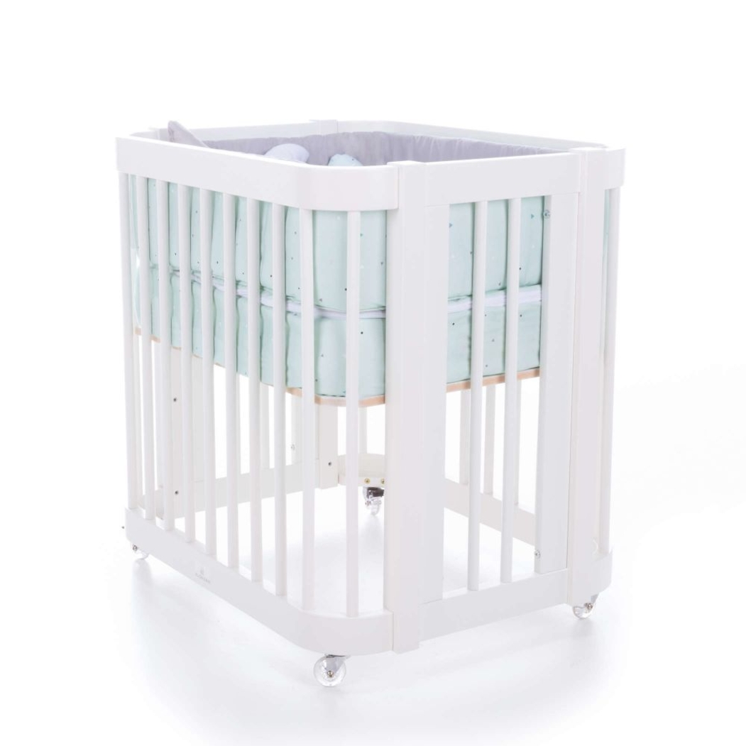 Berço Alondra Crea Tre White 4 em 1 com Colchão, Saco Cama e Protetor - Alondra - CREA3-K44-M1100-TX153