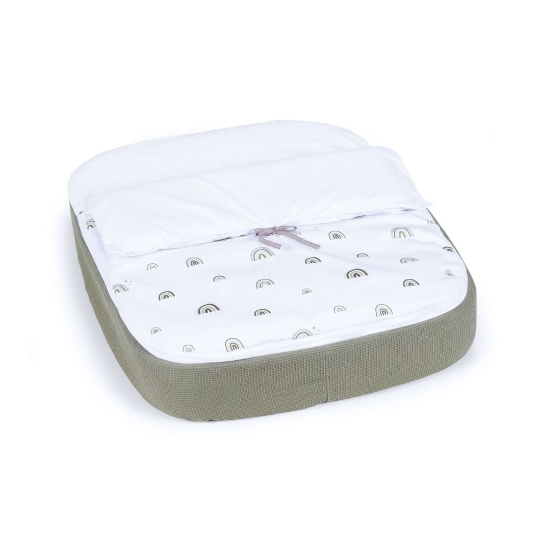 Berço Alondra Crea Tre White 4 em 1 com Colchão e Têxteis - Alondra - CREA3-K46-M1100-TX127