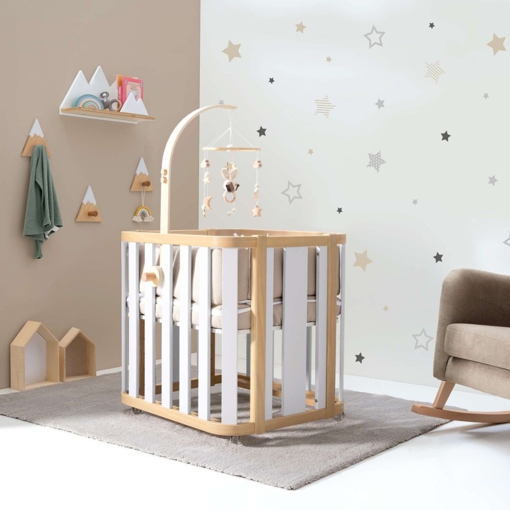 Mini Berço Convertível Alondra Crea Plus Tre Wood | White 4 em 1 com Têxteis Berço - Alondra - CREAPLUS3-K41-M5011-TX147