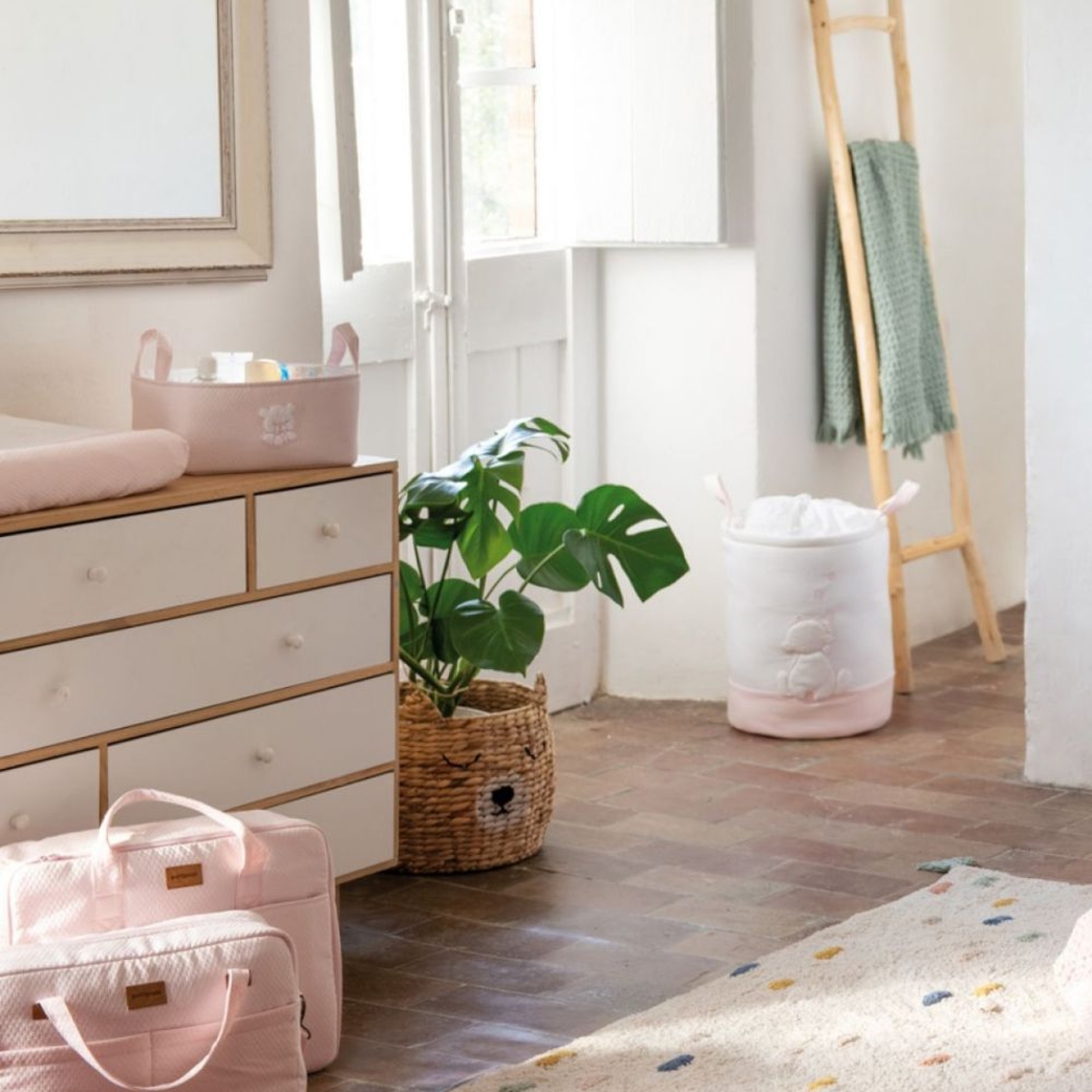 Cesto de Cosméticos Petit Praia Teddy Rosa - Petit Praia - 8438082912799