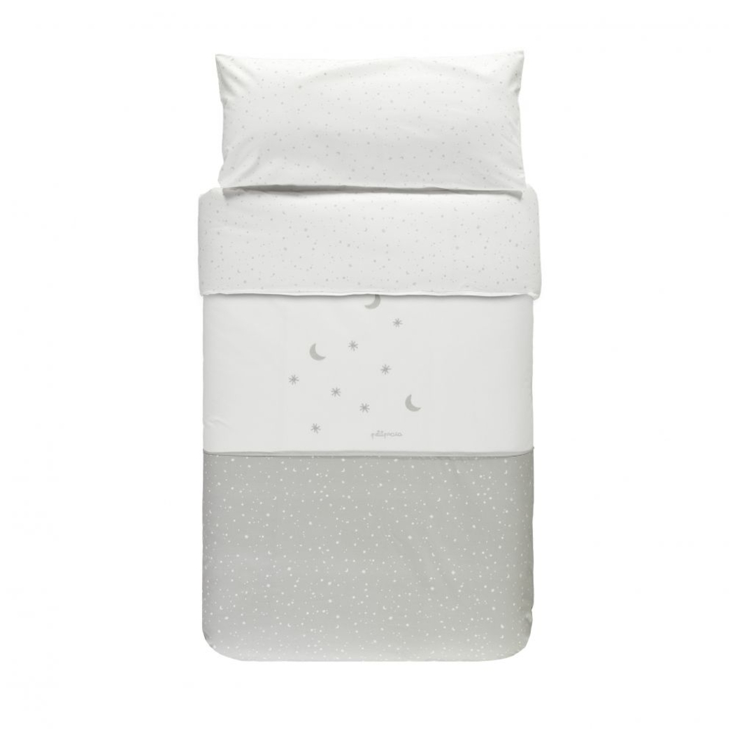 Capa de Edredão e Protetor de Berço Petit Praia Cosmos Gris - Petit Praia - 8438085221409