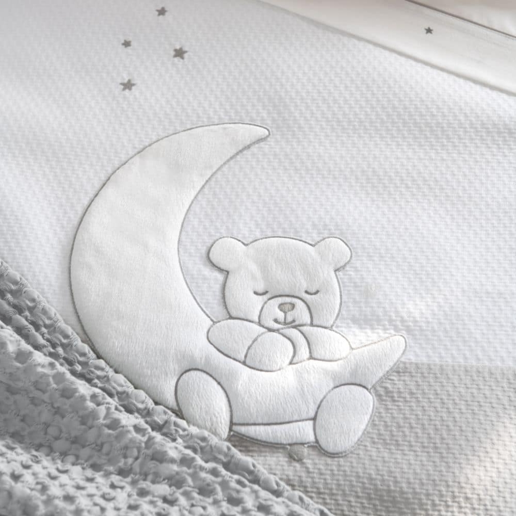 Capa de Edredão Petit Praia Teddy Gris - Petit Praia - 8438082913192