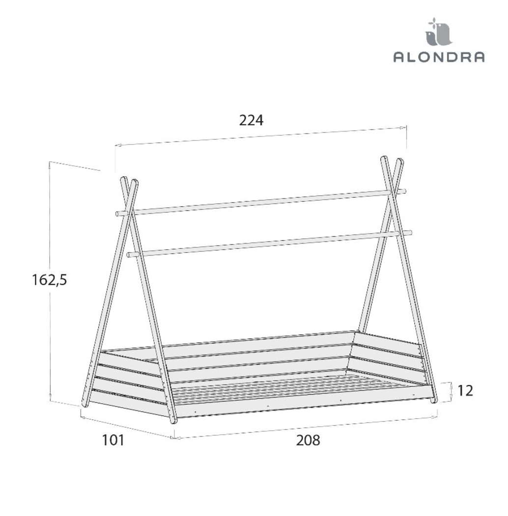 Cama Junior Alondra Montessori Homy XL White com Edredão - Alondra - HOMYXL-21-TX122