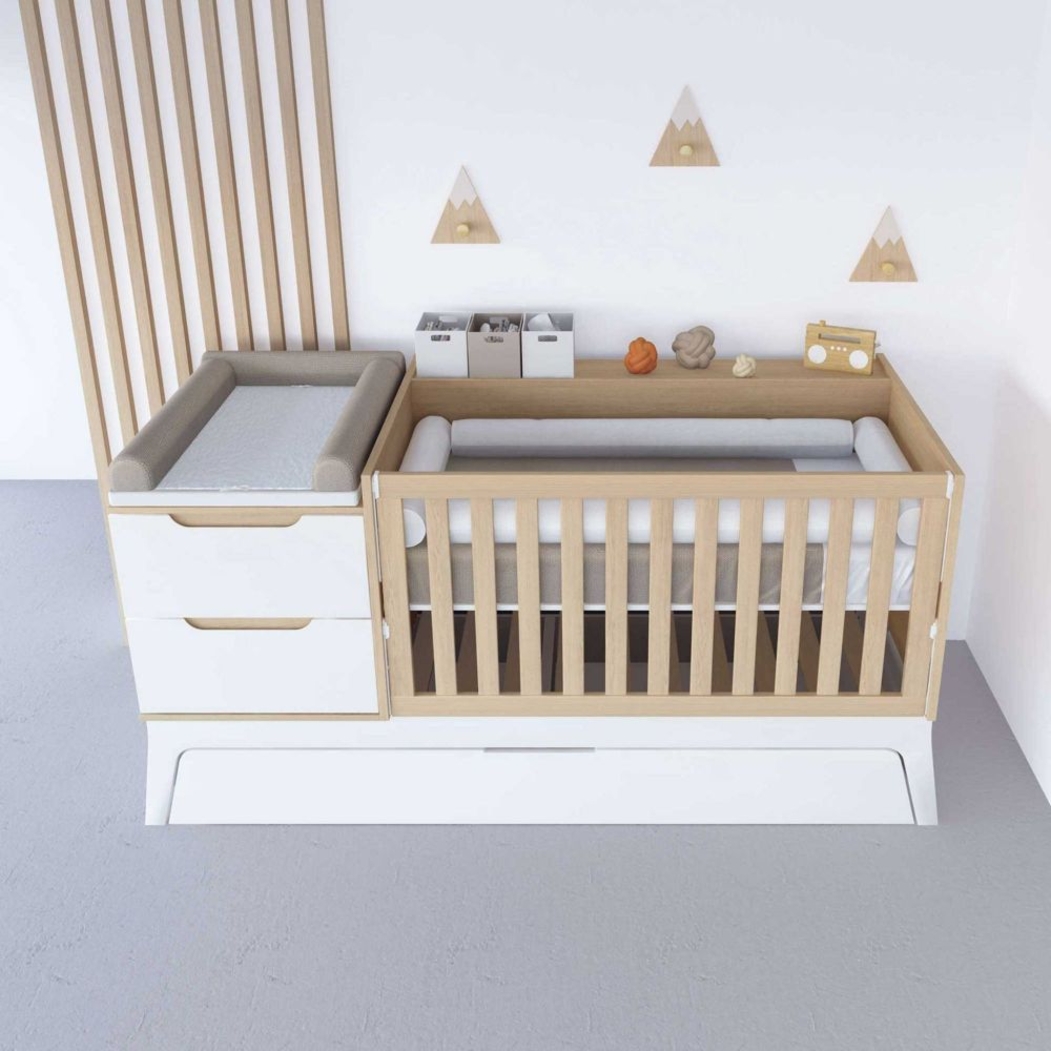 Convertível Alondra Zen com Colchão, Muda-Fraldas e Textéis - Alondra - K460CCOL-M8411-TX128