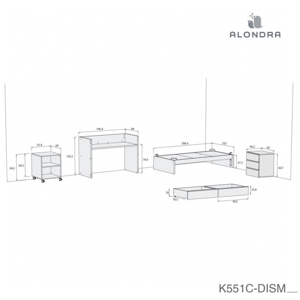 Convertível Alondra Sero Kubo Grey - Alondra - 8431904319554