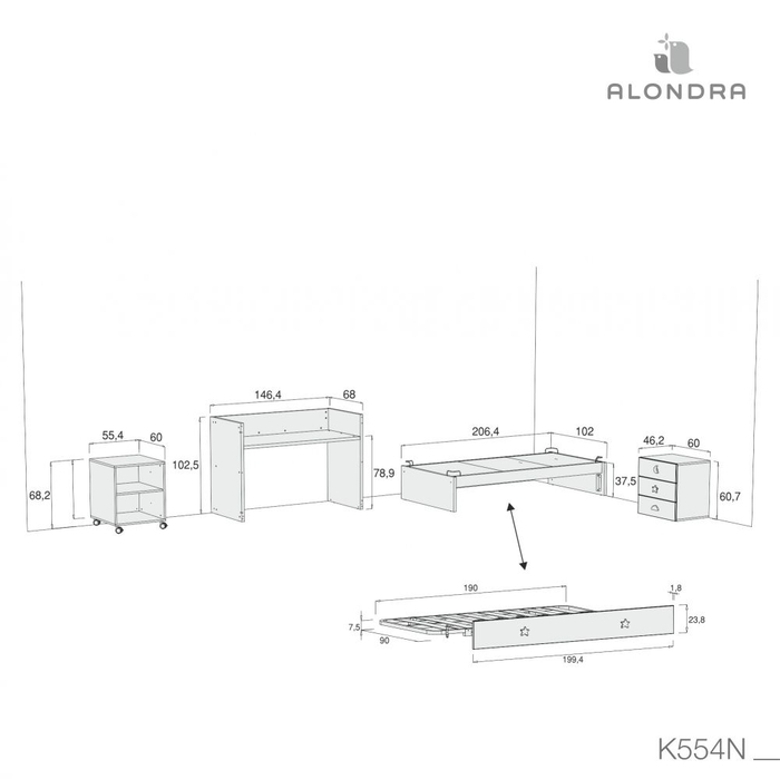 Convertível Alondra Sero Bubble Mint - Alondra - 8431904316201