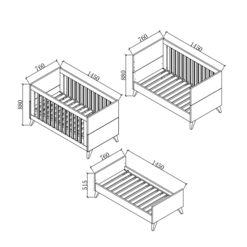 Cama Convertível Ikd Lazio - Ikid - 8435587801825