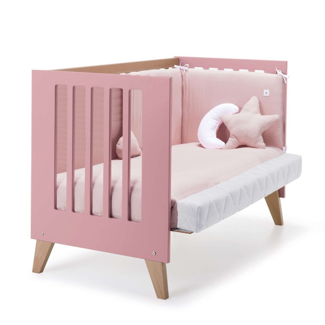 Berço Convertível Alondra Nexor Wood | Quartz 4 em 1 com Kit Co-Sleeping e Têxteis - Alondra - NEXOR-K12-M5995-TX178