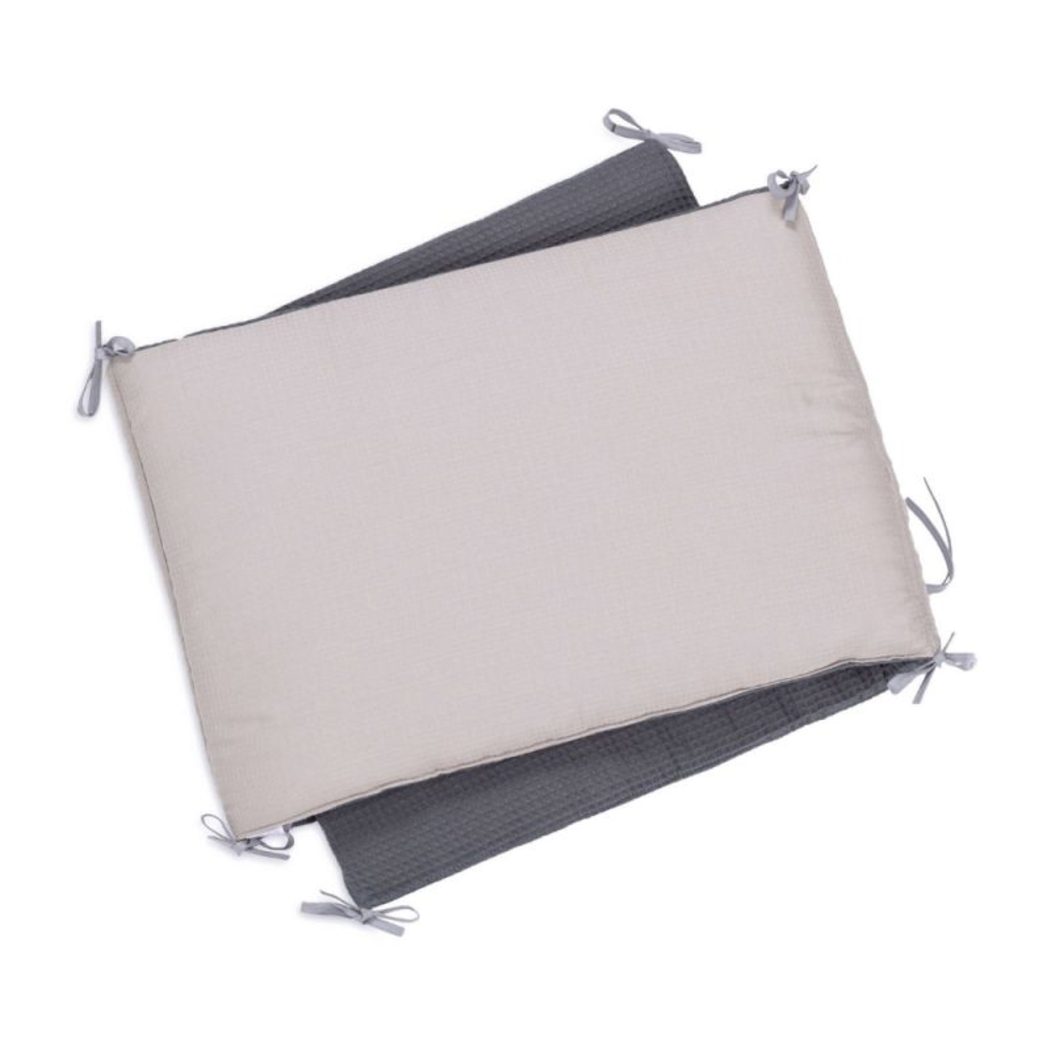 Berço Convertível Alondra Nexor Wood | Anthracite 4 em 1 com Barra Infantil e Têxteis - Alondra - NEXOR-K13-M5895-TX128