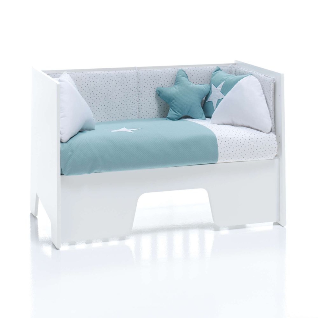 Berço Alondra Omni White 5 em 1 com Barra Infantil, Kit Co-Sleeping e Têxteis - Alondra - OMNI-K14-M7700-TX128