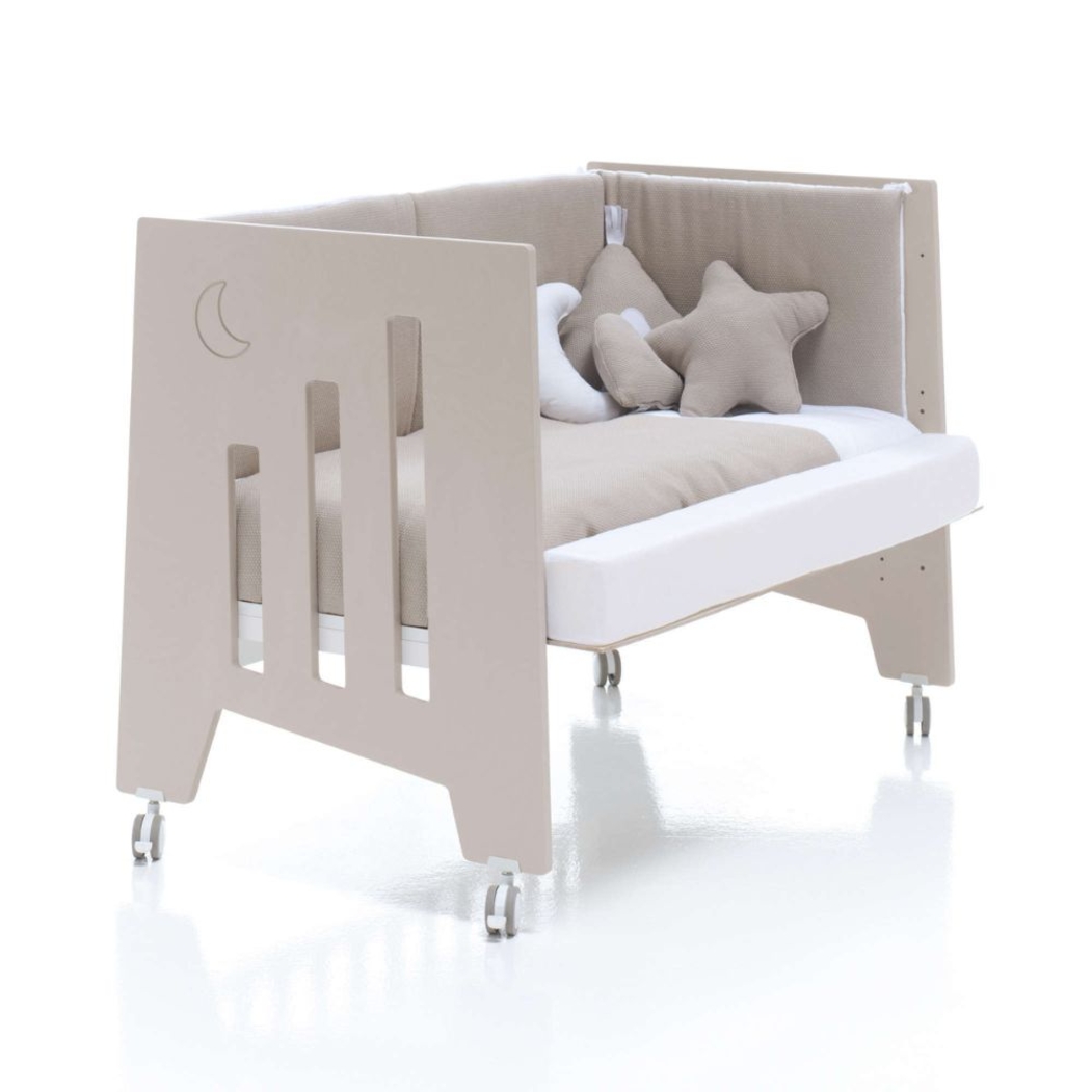Berço Alondra Omni Beige 5 em 1 com Barra Infantil, Kit Co-Sleeping e Têxteis - Alondra - OMNI-K14-M7753-TX153