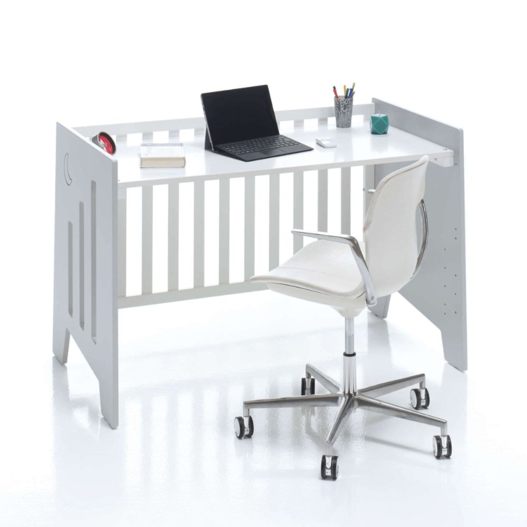 Berço Alondra Omni Grey 5 em 1 com Barra Infantil, Kit Co-Sleeping e Têxteis - Alondra - OMNI-K14-M7778-TX122