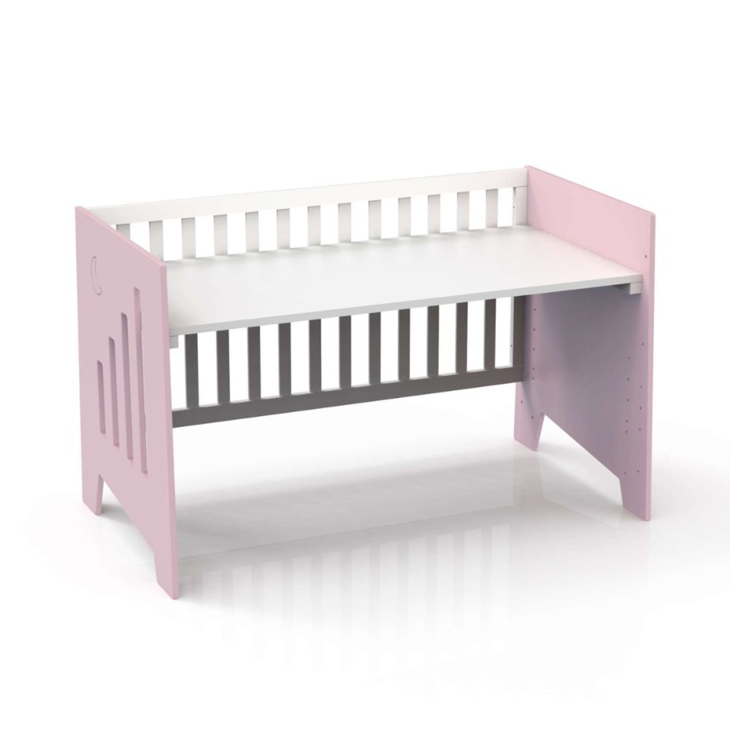 Berço Alondra Omni XL Pink 6 em 1 com Kit Co-Sleeping e Têxteis - Alondra - OMNIXL-K12-M7742-TX178
