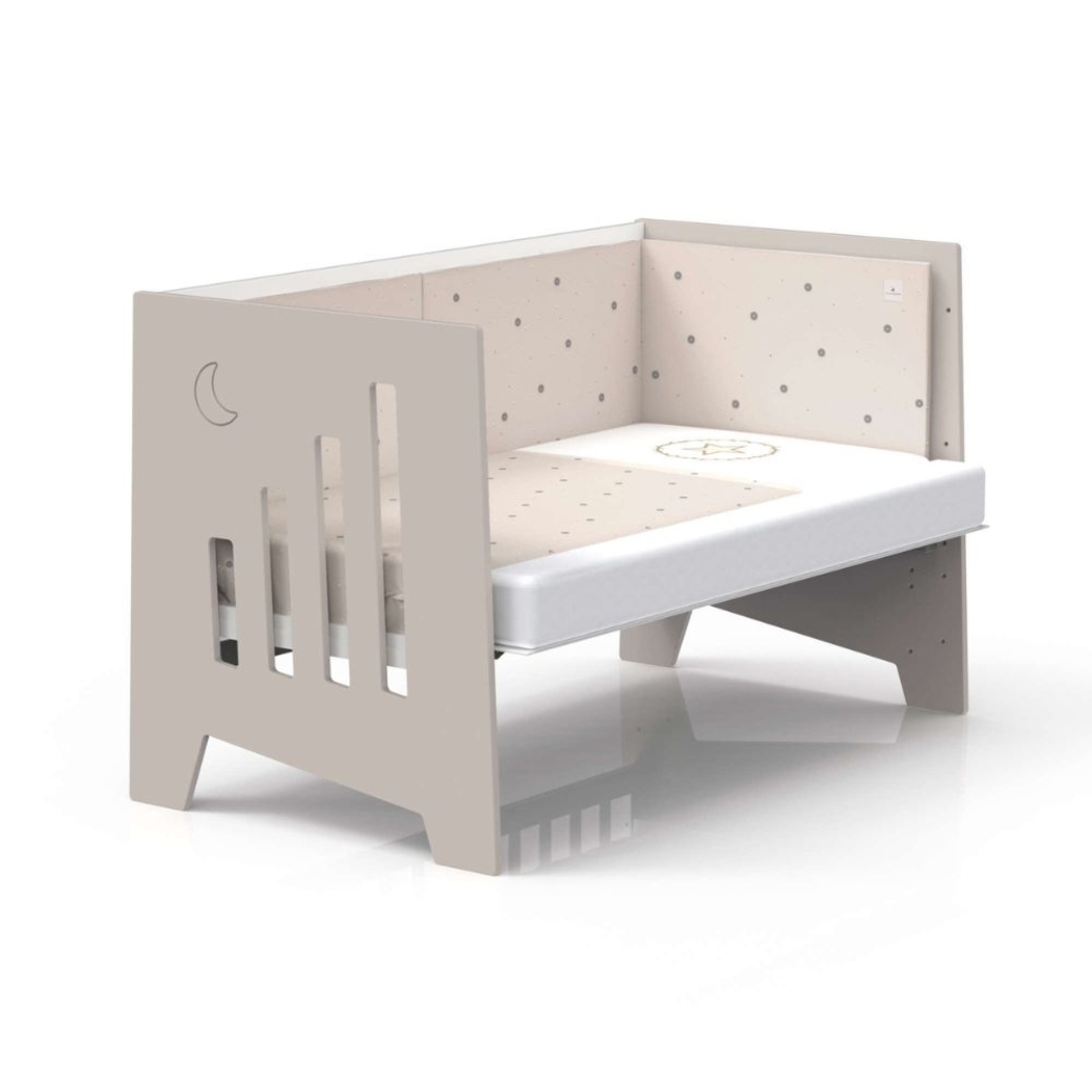 Berço Alondra Omni XL Beige 6 em 1 com Kit Co-Sleeping e Têxteis - Alondra - OMNIXL-K12-M7753-TX114
