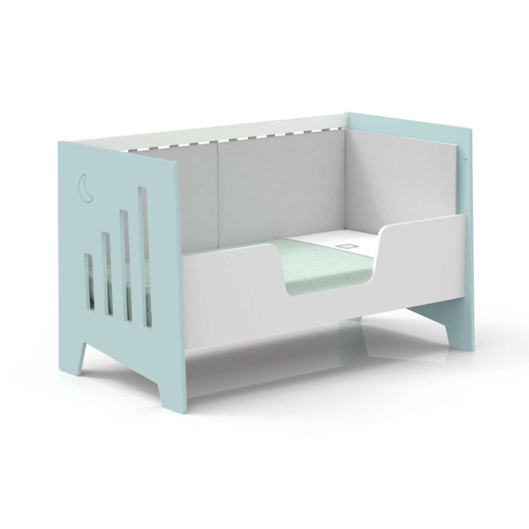 Berço Alondra Omni XL Mint 6 em 1 com Colchão, Barra Infantil e Têxteis - Alondra - OMNIXL-K15-M7755-TX055