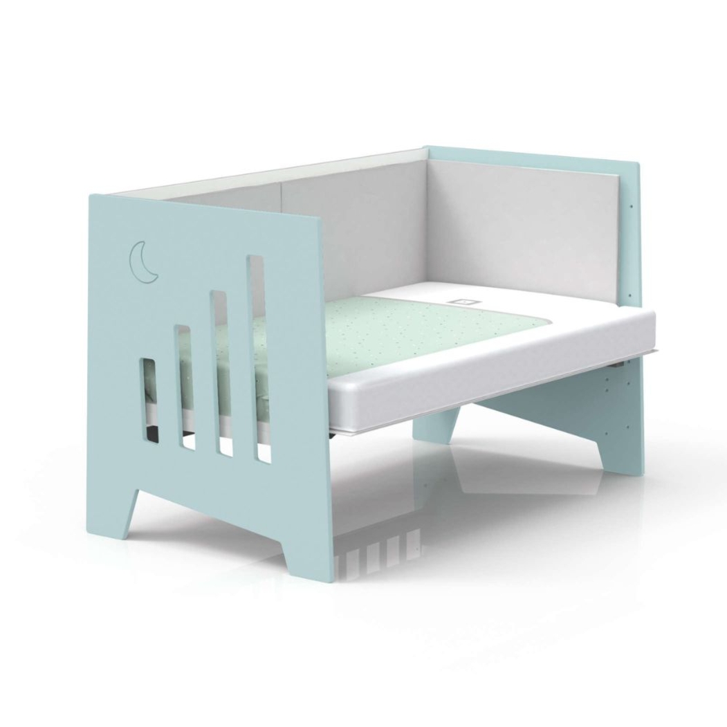 Berço Alondra Omni XL Mint 6 em 1 com Colchão, Barra Infantil, Kit Co-Sleeping e Têxteis - Alondra - OMNIXL-K16-M7755-TX055