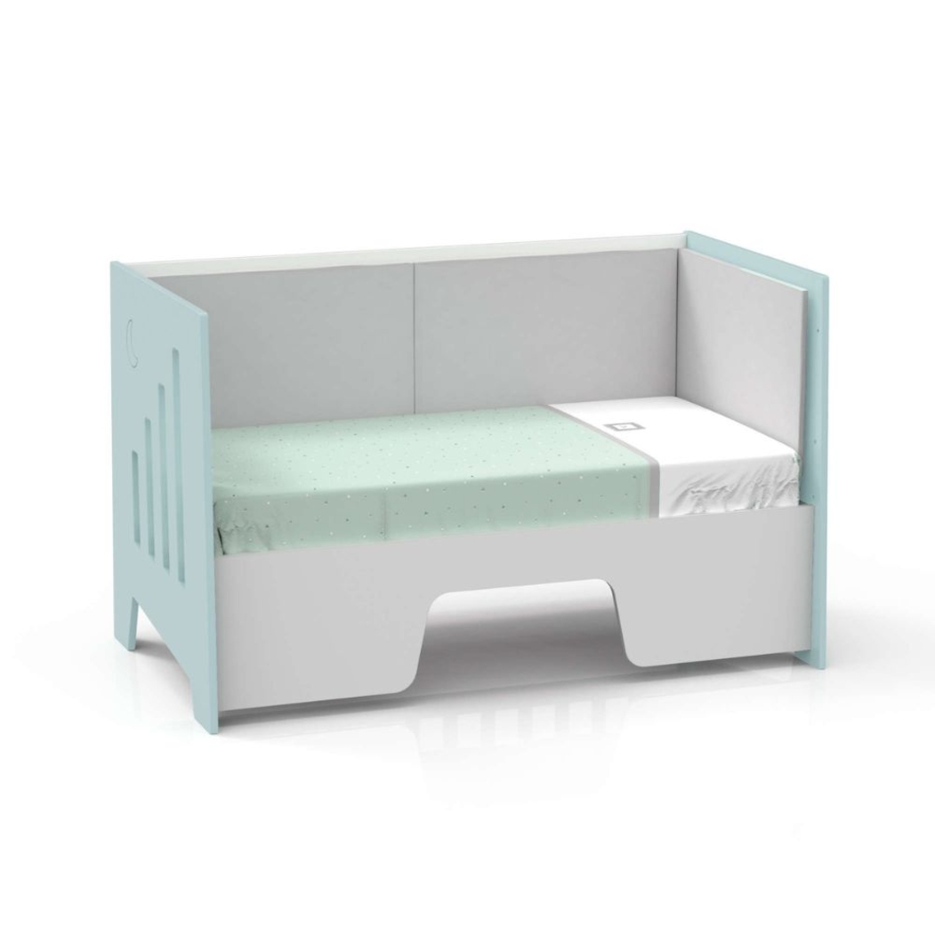 Berço Alondra Omni XL Mint 6 em 1 com Colchão, Barra Infantil, Kit Co-Sleeping e Têxteis - Alondra - OMNIXL-K16-M7755-TX178