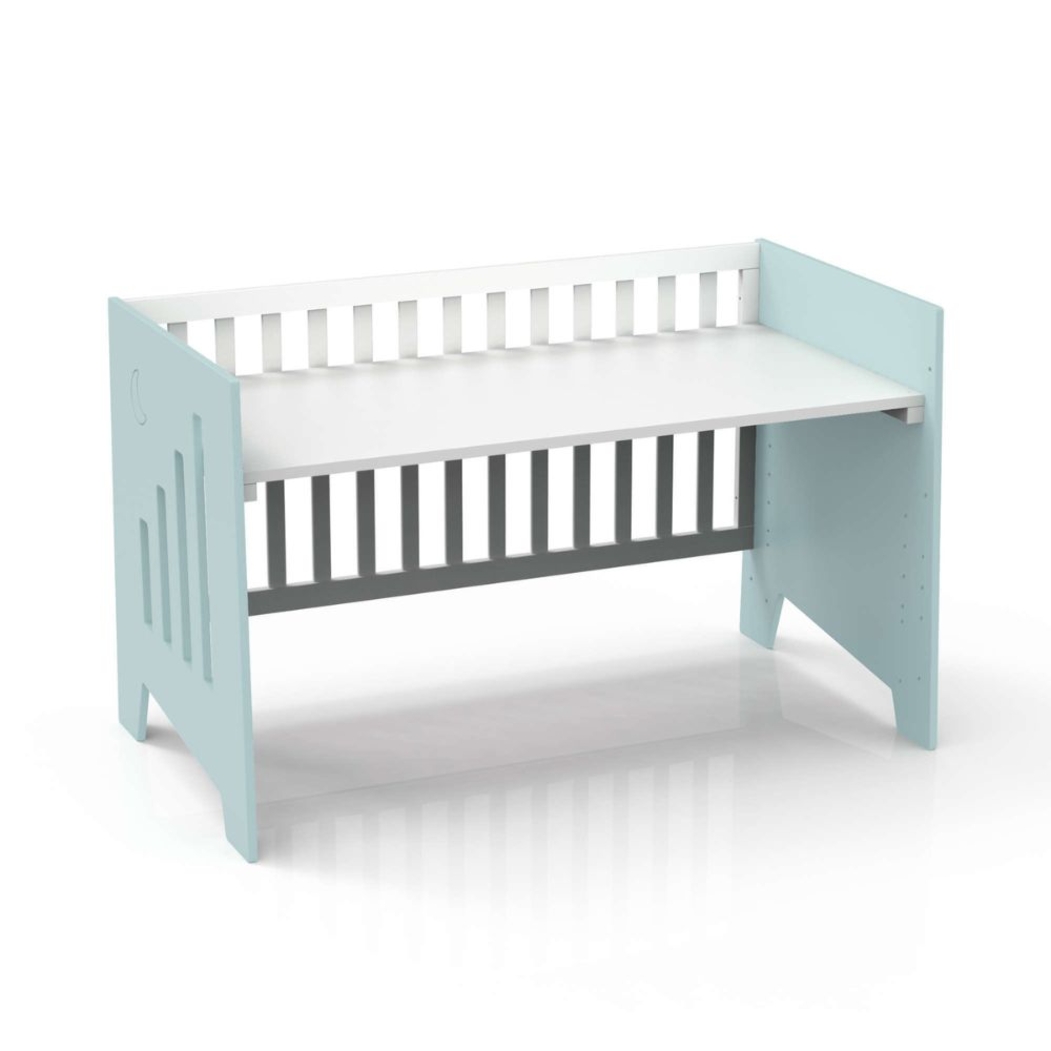 Berço Alondra Omni XL Mint 6 em 1 com Colchão, Barra Infantil, Kit Co-Sleeping e Têxteis - Alondra - OMNIXL-K16-M7755-TX181