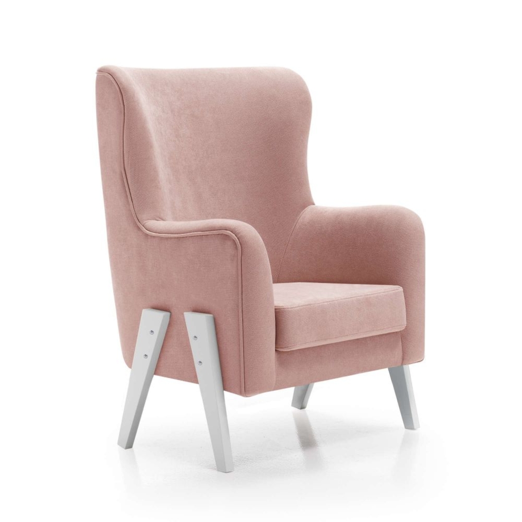 Sofá de Amamentação Alondra Glam Tecido Pés White - Alondra - 8431904320123