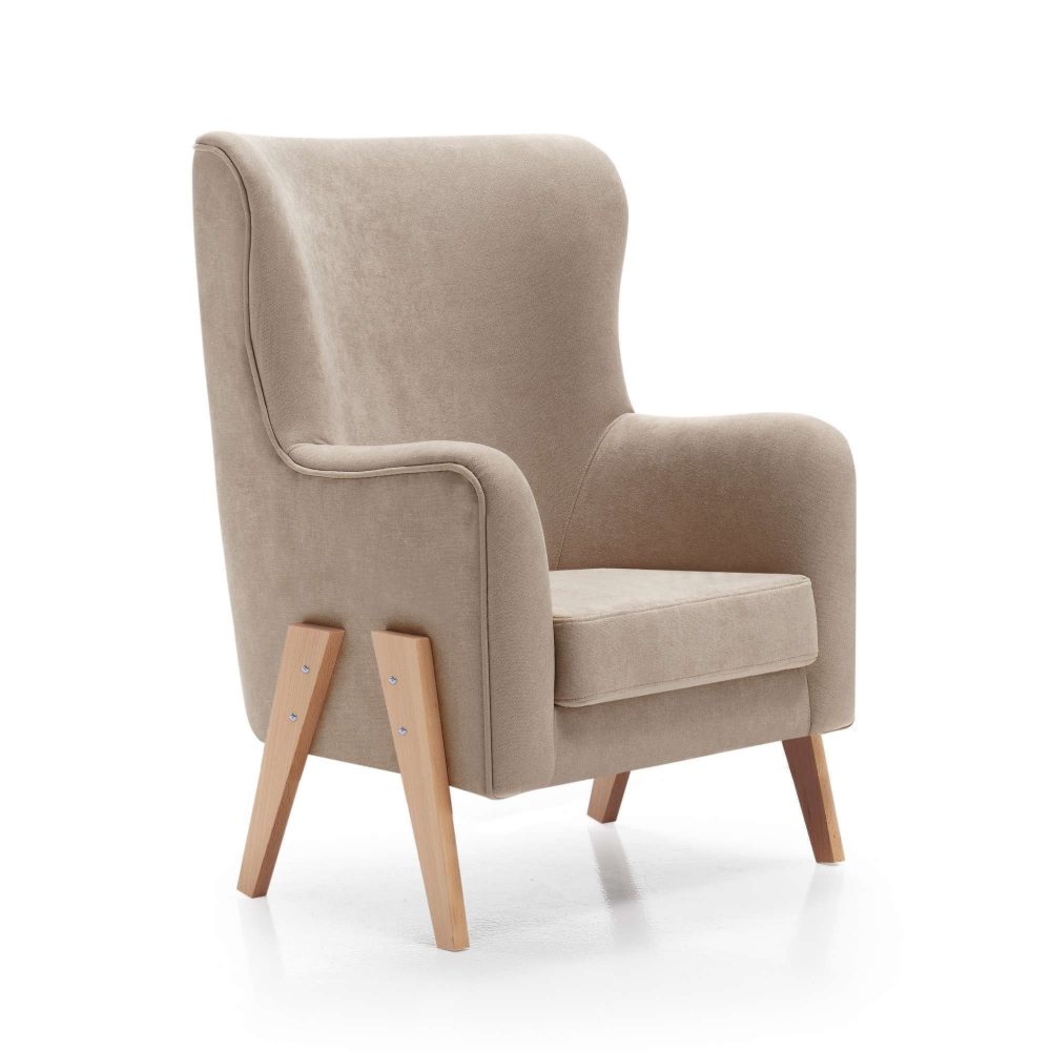 Sofá de Amamentação Alondra Glam Tecido Pés Pinho - Alondra - 8431904320154