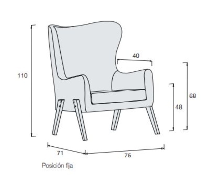 Sofá de Amamentação Alondra Glam Tecido Pés White - Alondra - 8431904447325